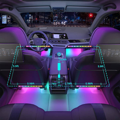 Govee Set Tira de Luces LED Inteligente para Carro RGBIC, H7090