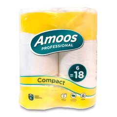 Amoos Set Papel Higiénico Doble Hoja Super Confort 45 Metros 6 Rollos, 15 Paquetes