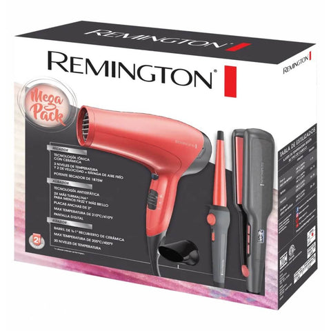 Remington Kit Secadora + Pancha Alisadora + Rizadora, S5520-D3015MP-F
