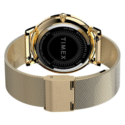 Timex Reloj Análogo Acero Inoxidable Correa de Malla Transcend, 38mm
