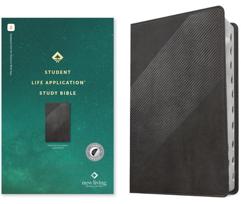 NLT Student Life Application Study Bible (Leatherlike, Charcoal Gray Striped, Indexed, Red Letter, Filament Enabled)