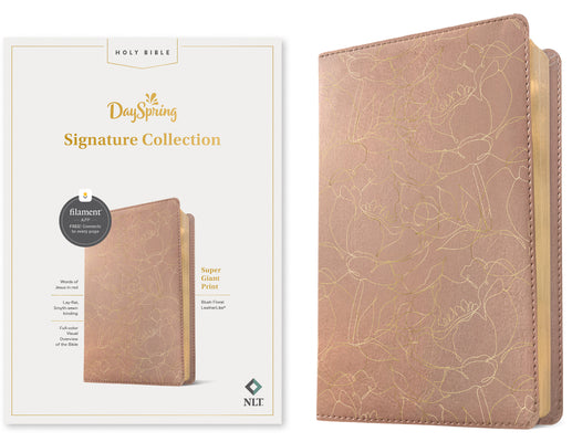 NLT Super Giant Print Bible, Filament-Enabled Edition (Leatherlike, Blush Floral, Red Letter): Dayspring Signature Collection