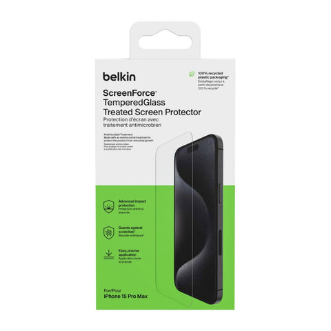 Belkin Protector de Pantalla Templado para iPhone 15 Pro Max