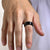 CR Charms Anillo Spinner Eclipse, Acero