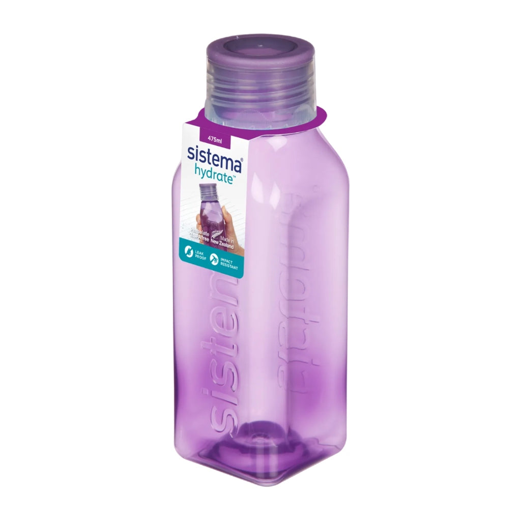 ▷ Sistema Hydrate Botella para Agua Pequeña Cuadrada, 475ml ©