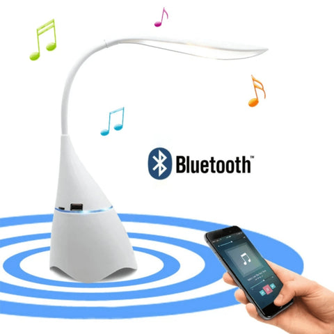 Miomu Lámpara de Escritorio Porta Celular y Parlante Bluetooth