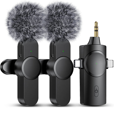 ▷ Miomu Set de 2 Micrófonos Inalámbricos Solapa ©