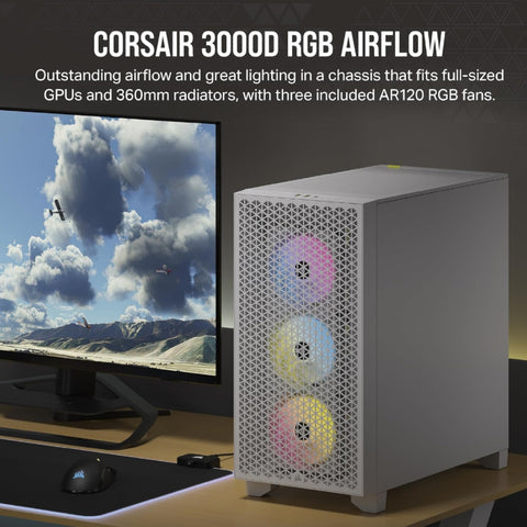 Corsair Case para Pc Gaming 3000d Rgb Airflow Mid-tower