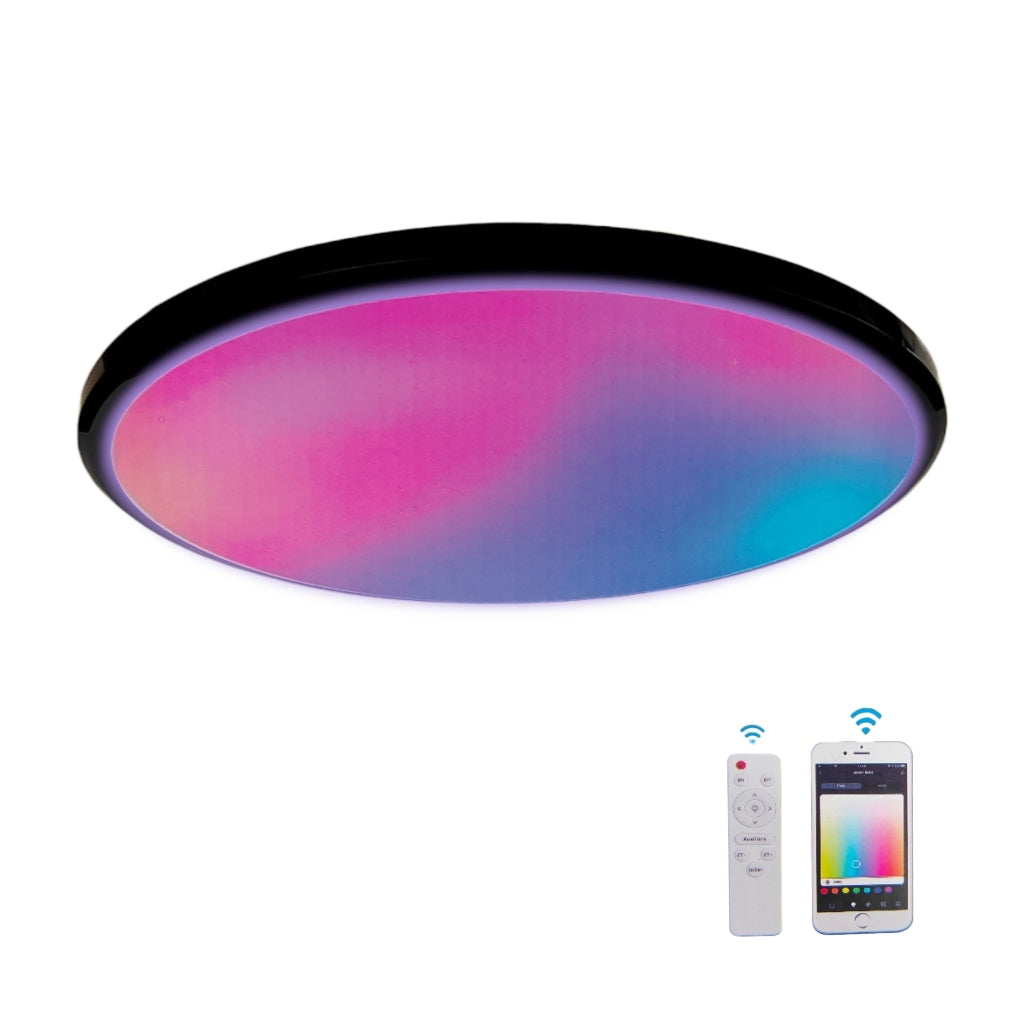 ▷ Delca Smart Lámpara Inteligente RGB Multicolor WiFi para Techo, 24 W ©