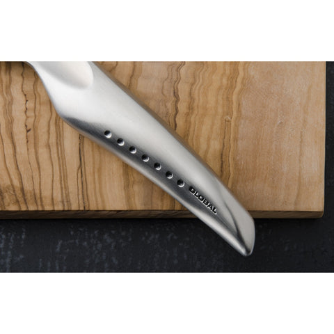 Global Cuchillo Acero Inoxidable Acabado Martillado, 25 cm