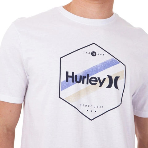 Hurley Camiseta Manga Corta Solitude Blanca, para Hombre