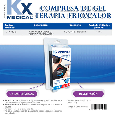Kx Medical Compresa Lumbar para Terapia Frío y Calor