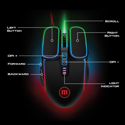 Maxell Mouse Alámbrico Gaming Retroiluminación Tron (CA-MOWR-TRON)
