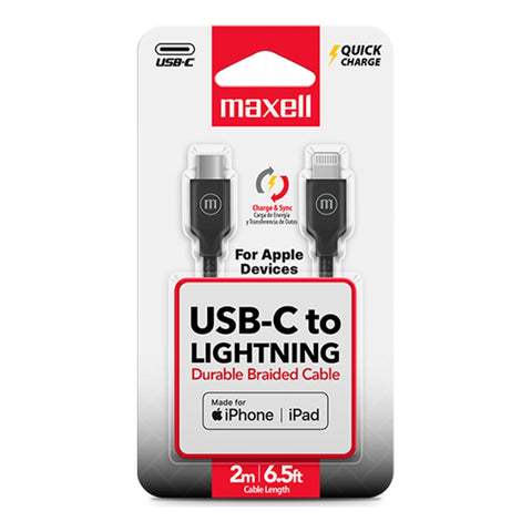 Maxell Cable Carga Rápida USB-C a Lightning, 348589