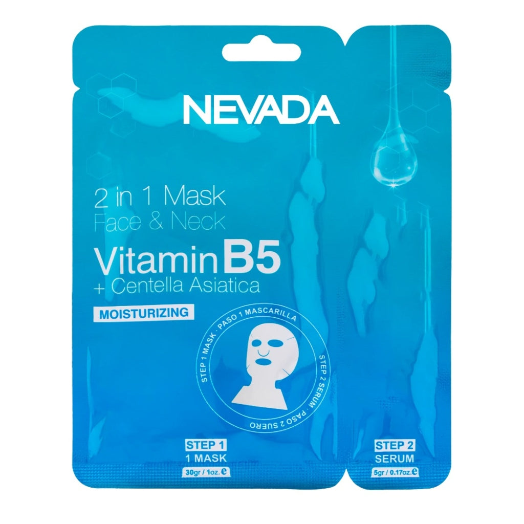 Nevada Mascarilla de Papel Vitamin B5 y Centella Asiática, 1 Unidad