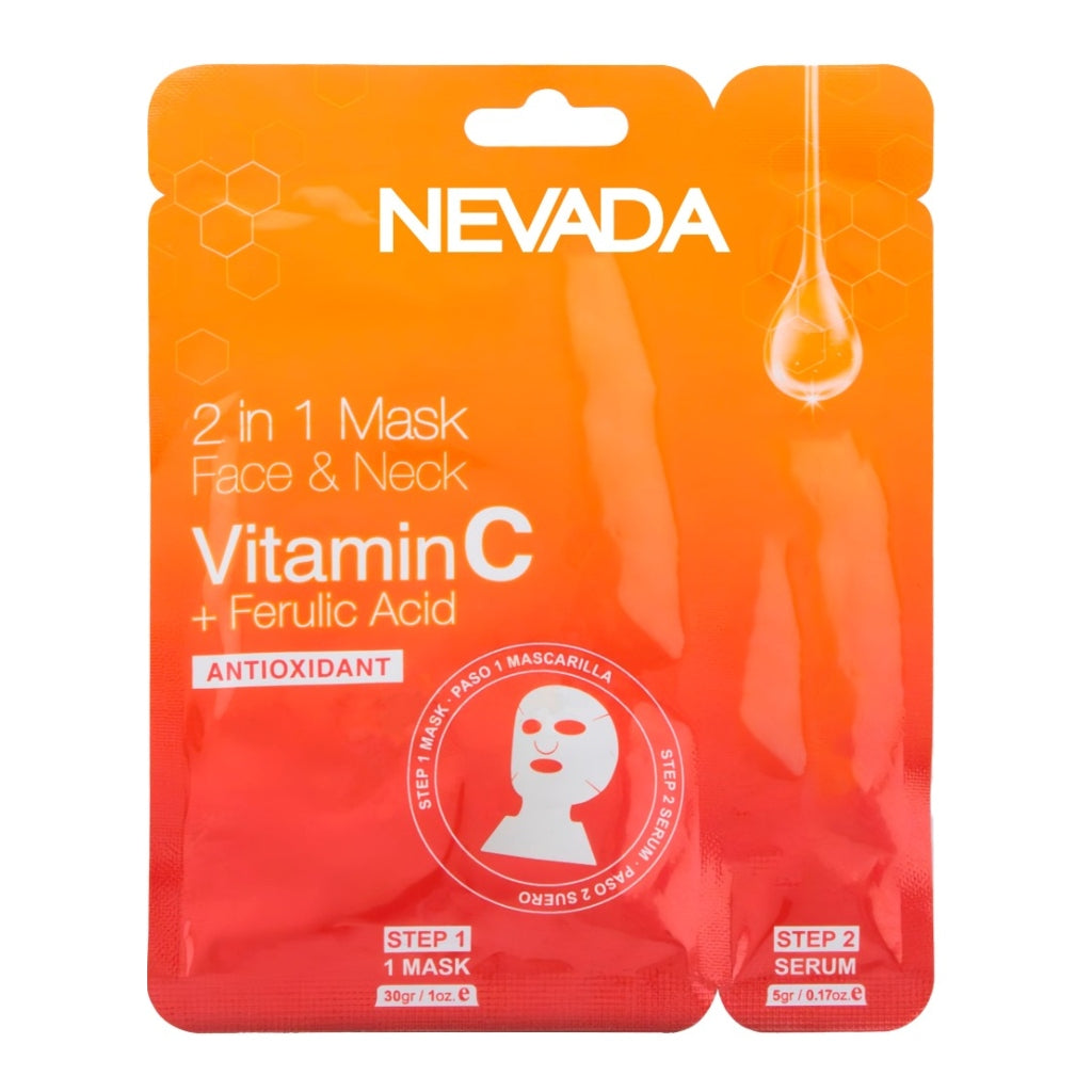 Nevada Mascarilla de Papel Vitamin C y Ácido Ferúlico, 1 Unidad