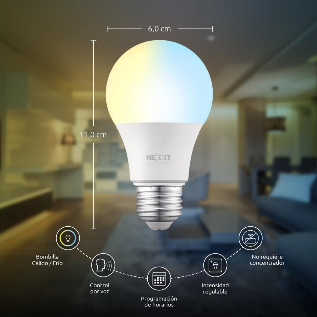 ▷ Nexxt Solutions Bombillo Inteligente Wi-Fi LED W110, Luz Blanca, Pack ©