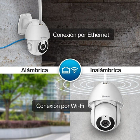 Steren Cámara de Seguridad Wi-Fi/Ethernet para Exteriores, CCTV-235