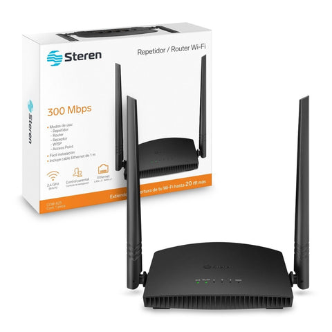 Steren Router Inalámbrico Wi-Fi 300 Mbps, COM-825
