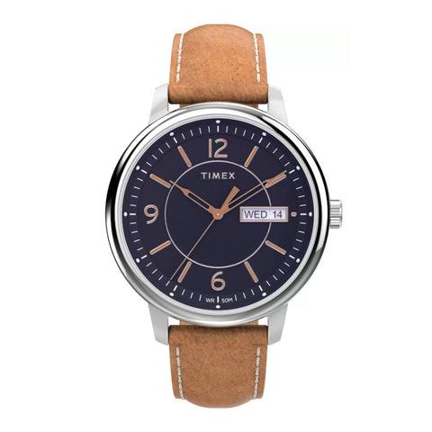 ▷ Timex Reloj Análogo para Hombre Chicago Day Date Cuero, TW2V29000 ©
