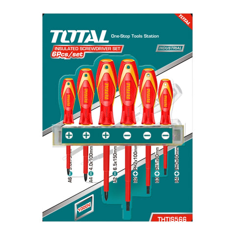 ▷ Total Set Destornilladores Electricista 1000V THTIS566, 6 Piezas ©