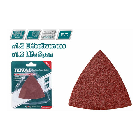 Total Set Lijas Triangular 80mm, 20 Piezas