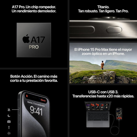 Apple Teléfono Celular iPhone 15 Pro, 1TB