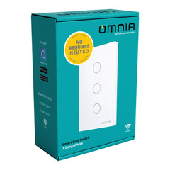 Omnia Interruptor Inteligente Híbrido Wifi/rf 3 Vías