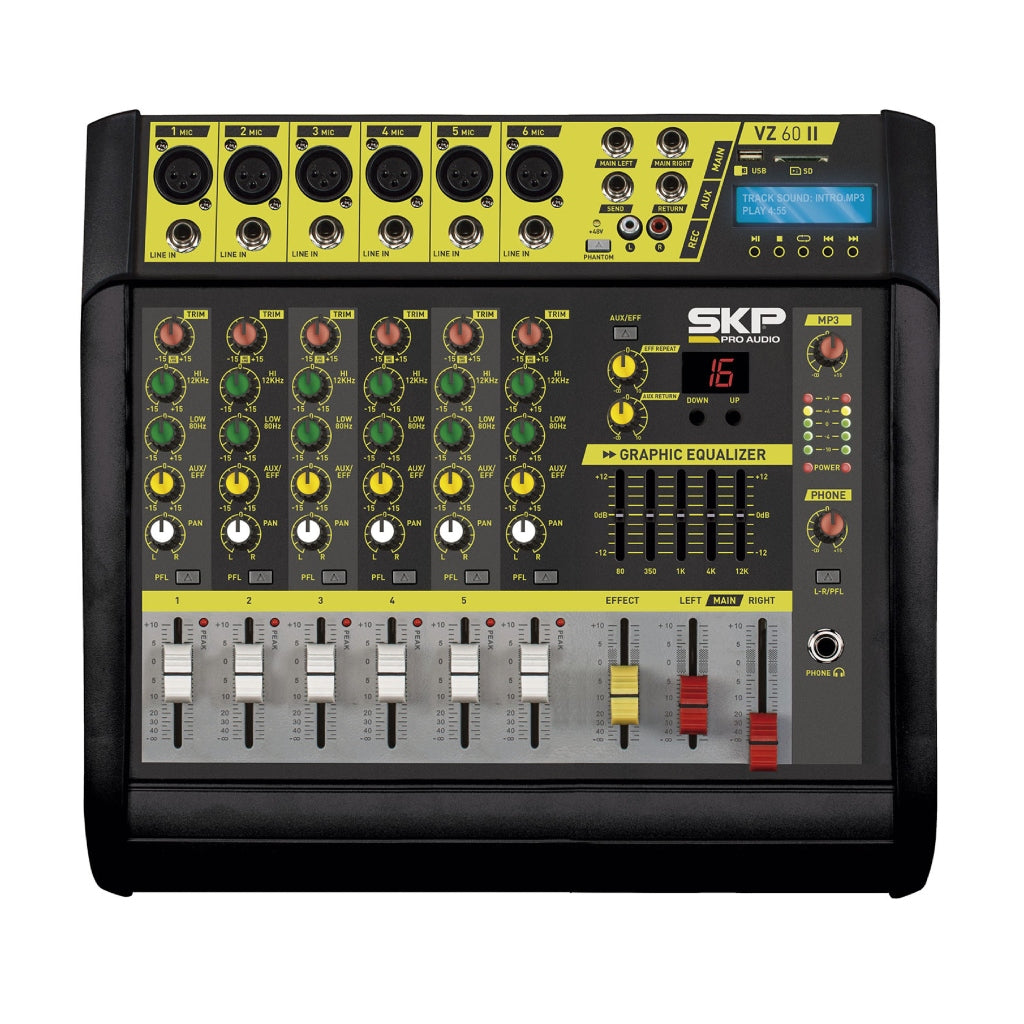 SKP Consola Mezcladora Estéreo de DJ 6 Canales (VZ-60II)