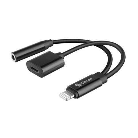 Steren Cable Adaptador Lightning para Audio 3.5 mm y Carga, POD-457