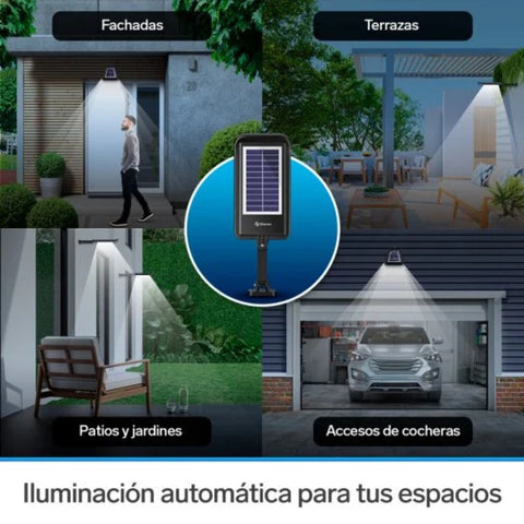 Steren Lampara LED con Sensor de Movimiento y Panel Solar, LAM-081