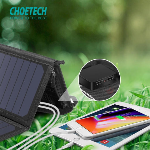 ▷ Cargador Solar portátil de 19 watts - Choetech Sc001 ©