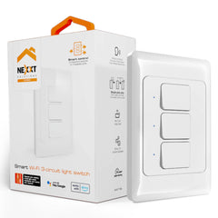 Nexxt Solutions Interruptor Inteligente Wi-Fi 3 Circuitos, NHE-T100