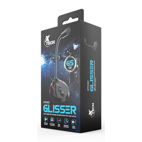 Xtech Micrófono Alámbrico Gaming USB Glassier (XTS-680)