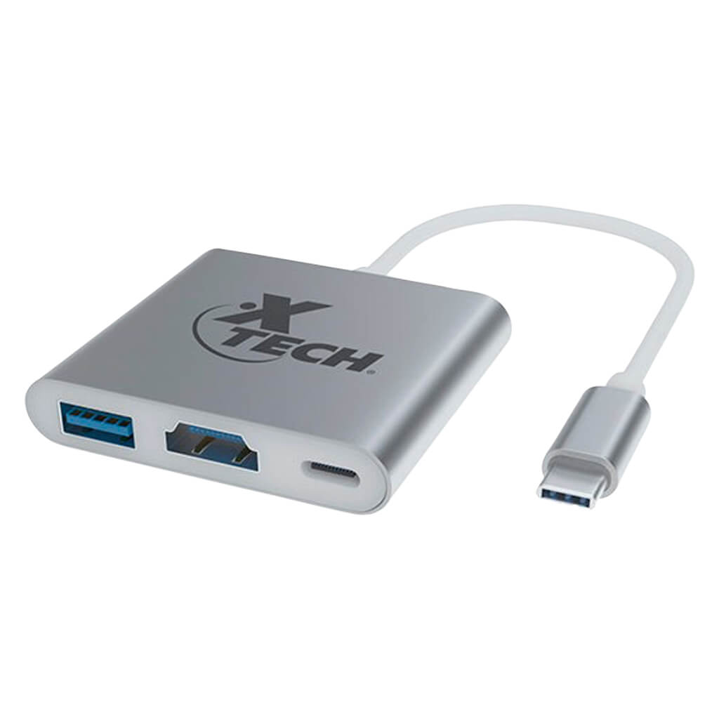 Xtech Adaptador Multipuertos USB Tipo C 3-en-1 (XTC-565)