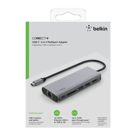 Belkin Adaptador Multipuerto 6 en 1 USB-C, AVC008BTSGY