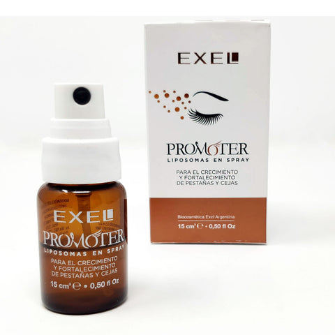 Exel Spray Promoter para el Crecimiento y Fortalecimiento de Cejas y Pestañas, 0.5 fl oz.