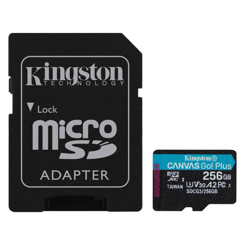 Kingston Tarjeta de Memoria Flash con Adaptador MicroSDXC a SD, 256 GB