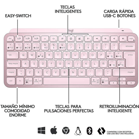 Logitech Teclado Inalámbrico en Español MX Keys Mini (920-010476)