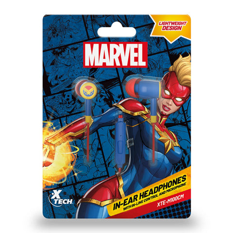 Xtech Audífonos Alámbricos Intraaural Marvel Captain Marvel