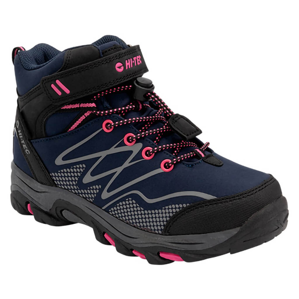▷ Hi-Tec Zapatos para Hiking Blackout Mid JR WP Azul/Rosa, para Adolesce ©