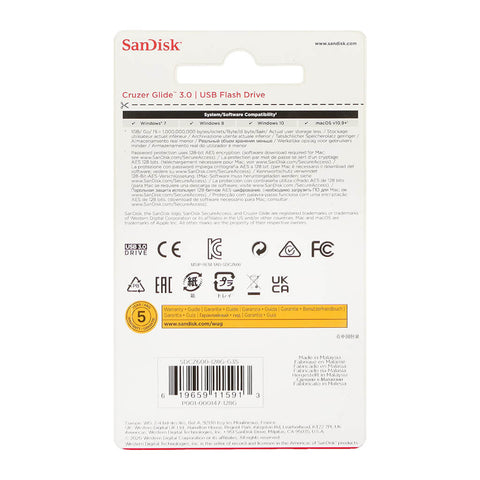 SanDisk Memoria Flash USB 128GB Cruzer Glide (SDCZ600-128G-G35)