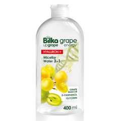 Bilka Grape Energy Agua Micelar 3 en 1 con Ácido Hialurónico, 400ML