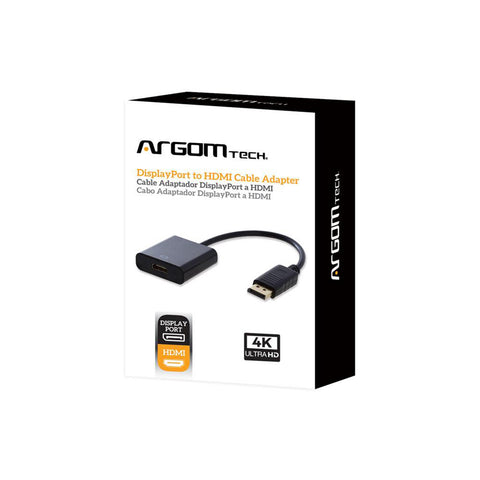 Argom Cable Adaptador Display Port a HDMI Negro, ARG-CB-0059