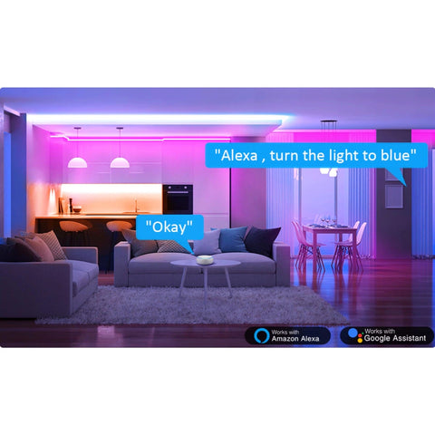 Neos Set Tira Luz LED Inteligente para Exteriores con Control de Voz 5 Metros, 2 Piezas