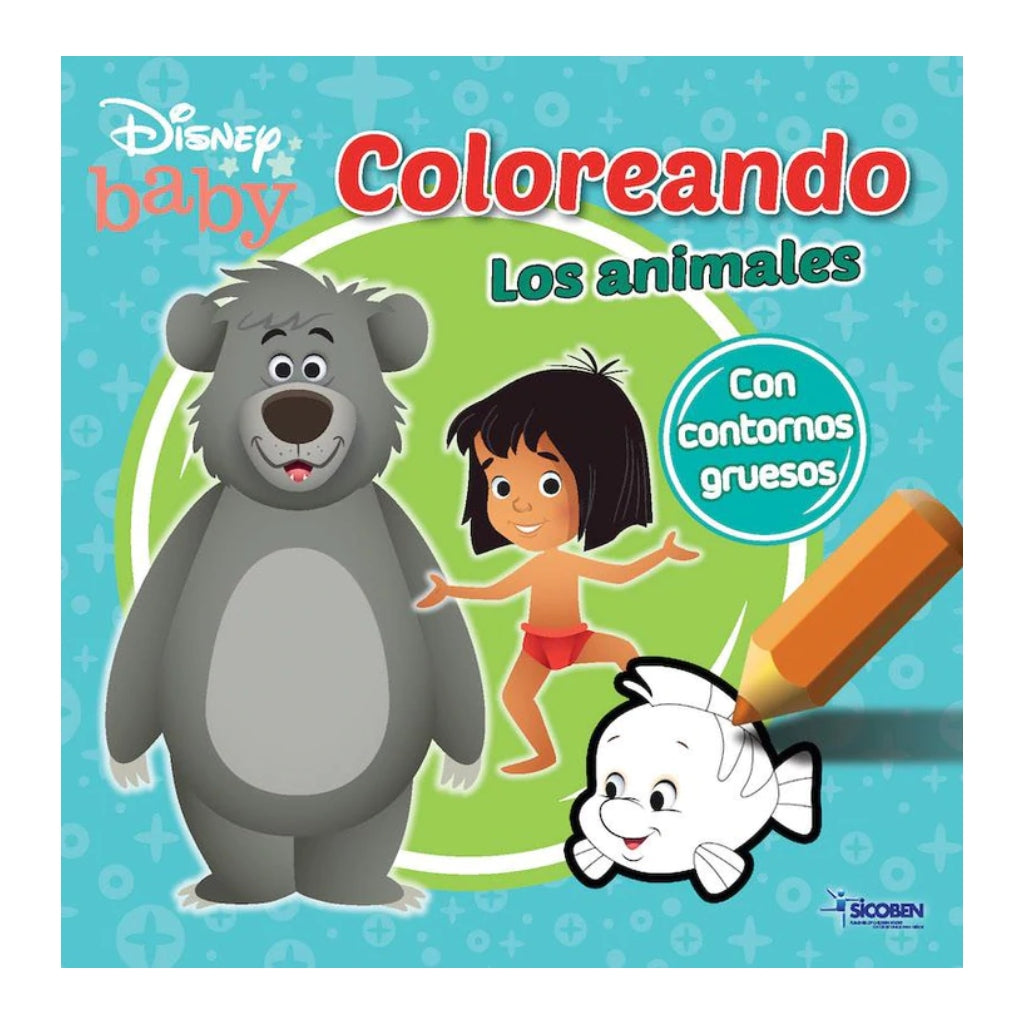 Sicoben Libro Coloreando Contornos Gruesos Baby Disney Animales