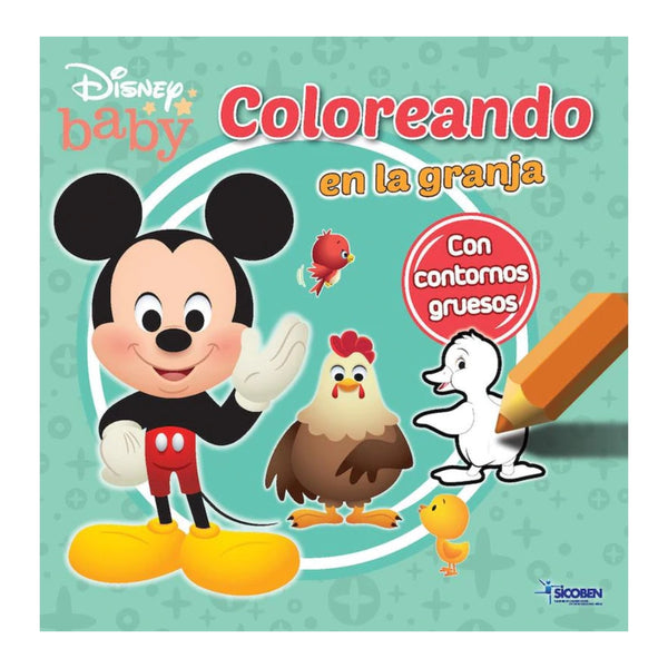 Sicoben Libro Coloreando Contornos Gruesos Baby Disney la Granja