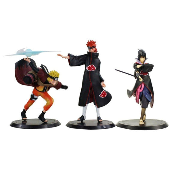 Tinkel Set de Figuras Naruto Sasuke y Pain, 3 Piezas