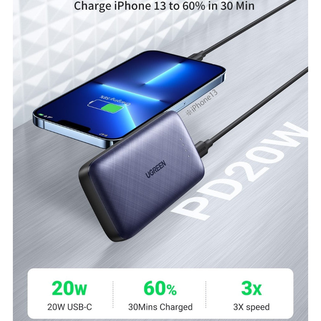 ▷ Ugreen Power Bank Batería Externa Carga Rápida 10000mah Mini20w