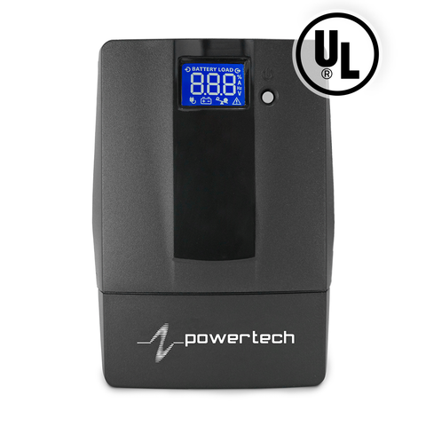 Powertech UPS, 600va / 360w, 6 Tomas de Salida, Protección de Picos, Regulador de Corriente, Certificación U L